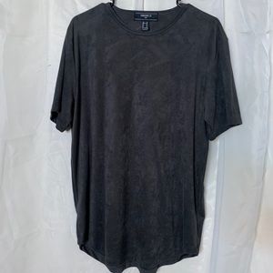 Olive green suede scoop shirt